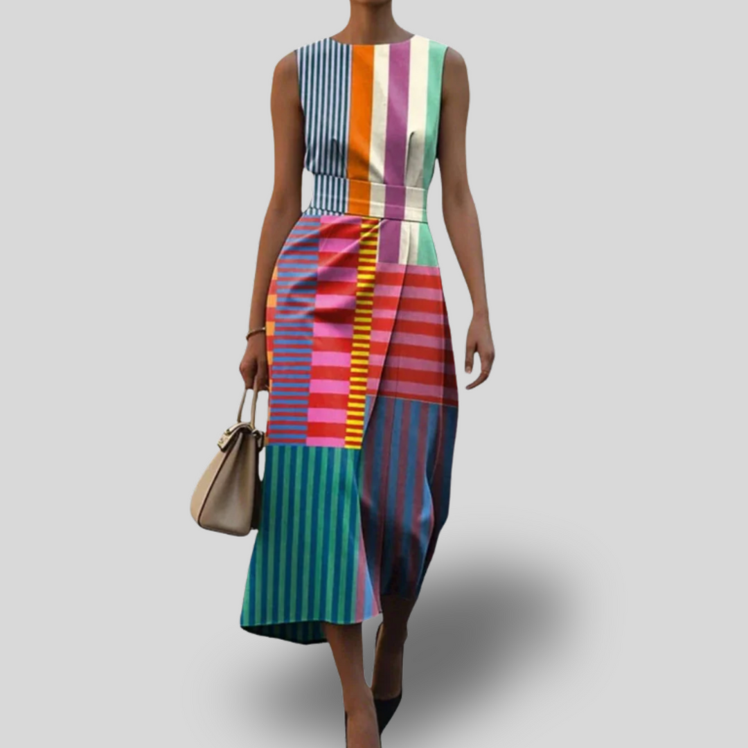 Aveline | Striped Midi Dress