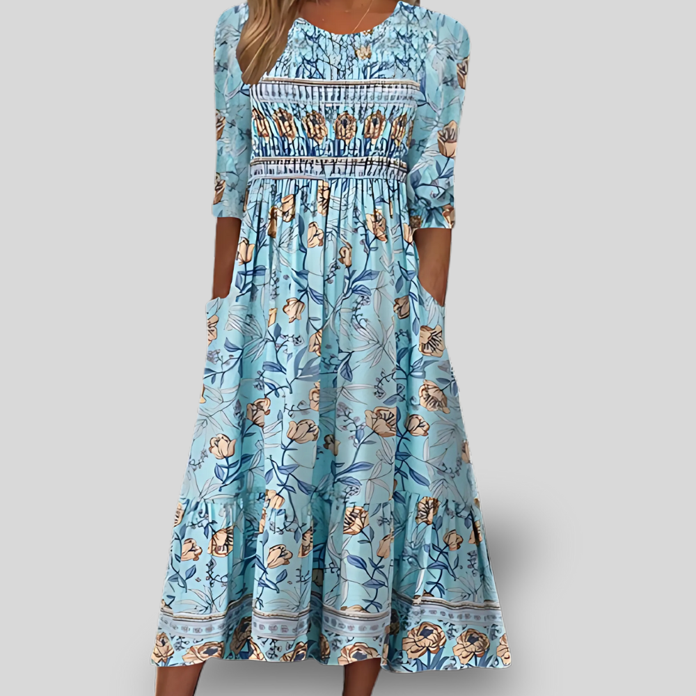 Marietta | Smocked Floral Midi Dress