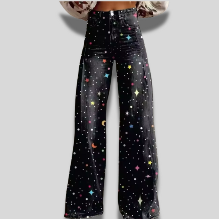 Margaret | Cosmic Starry Wide Leg Jeans