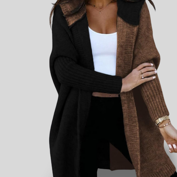 Aira | Color Block Hooded Cardigan