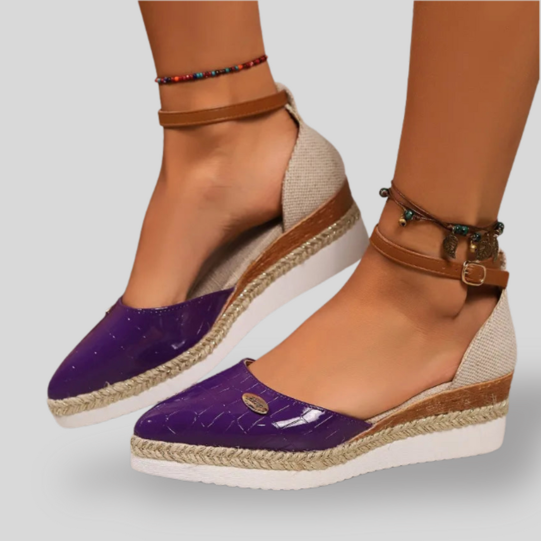 Amélie | Glossy Espadrille Wedges
