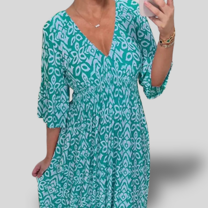 Angela | Floral Maxi Dress with V-neck