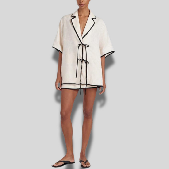 Alice | Noir Cream Skirt Set