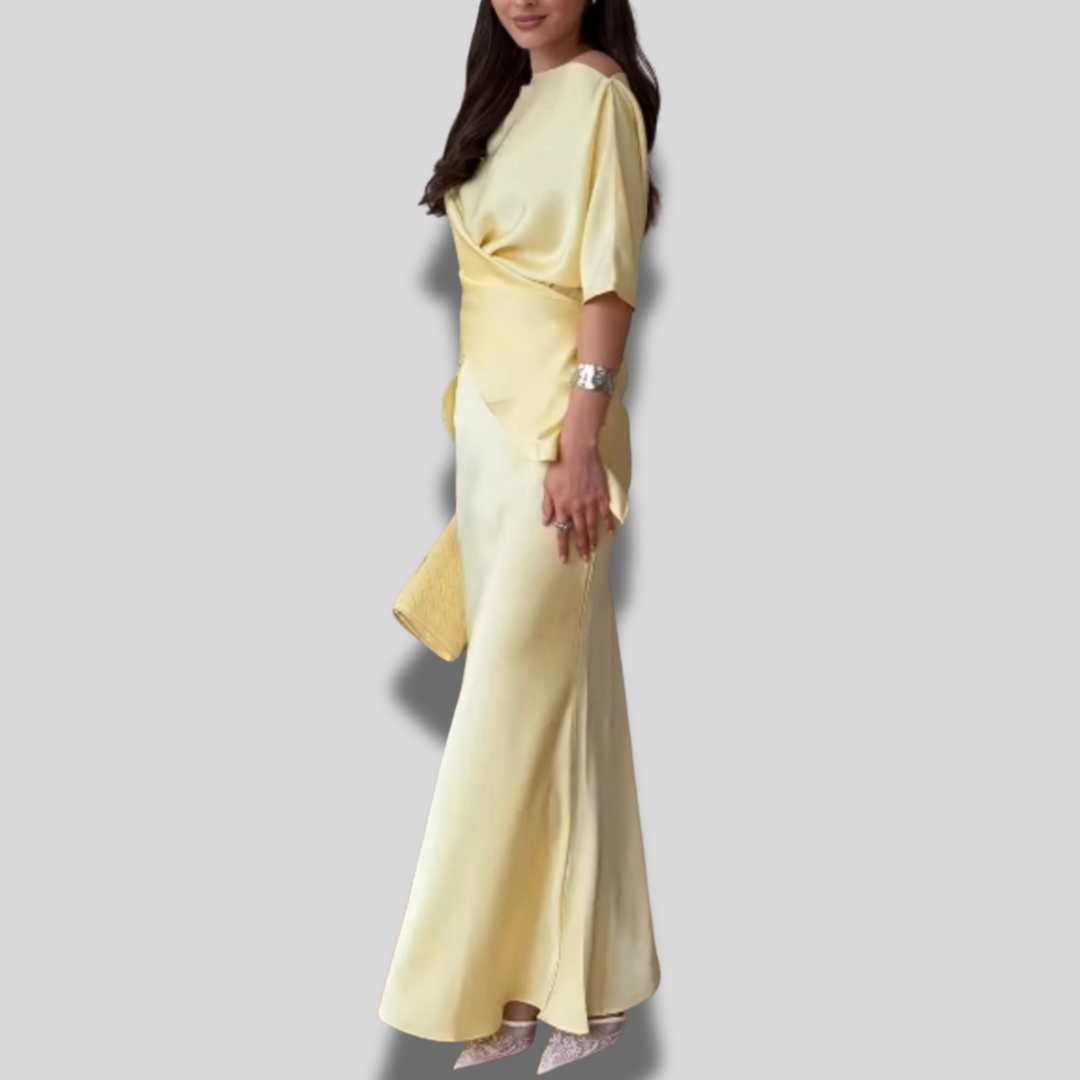 Elise | Off-shoulder Tie Top & Skirt Set