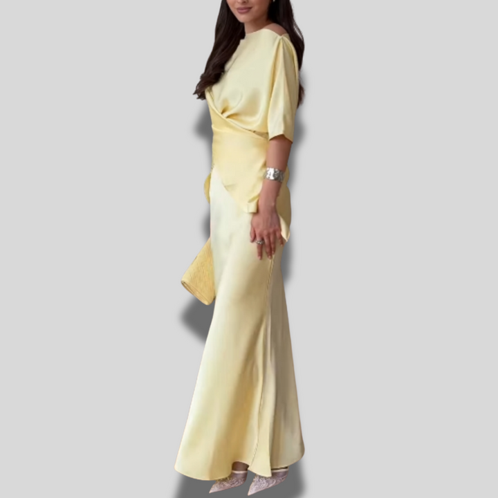 Elise | Off-shoulder Tie Top & Skirt Set