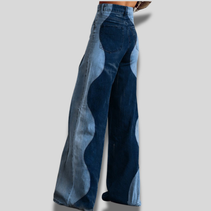 Kimberly | Curved Panel Wide-Leg Jeans