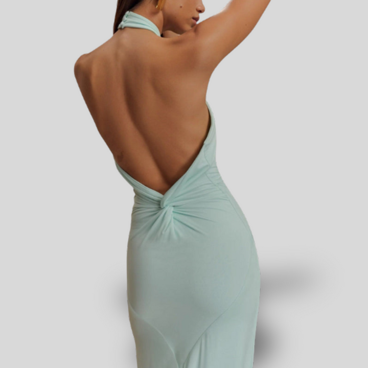 Noelle | Slinky Halter Maxi Dress
