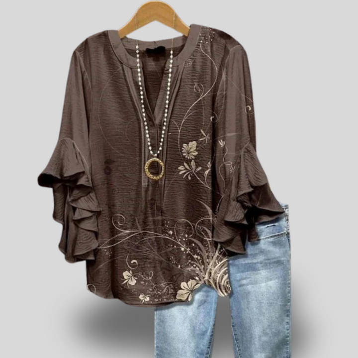 Espresso | Bloom Ruffle Sleeve Top