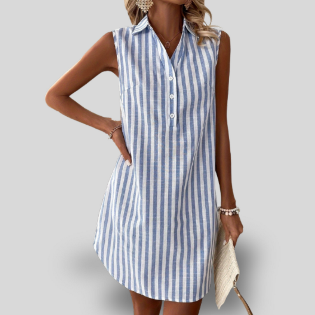 Laura | Elegant Striped Shirt Mini Dress