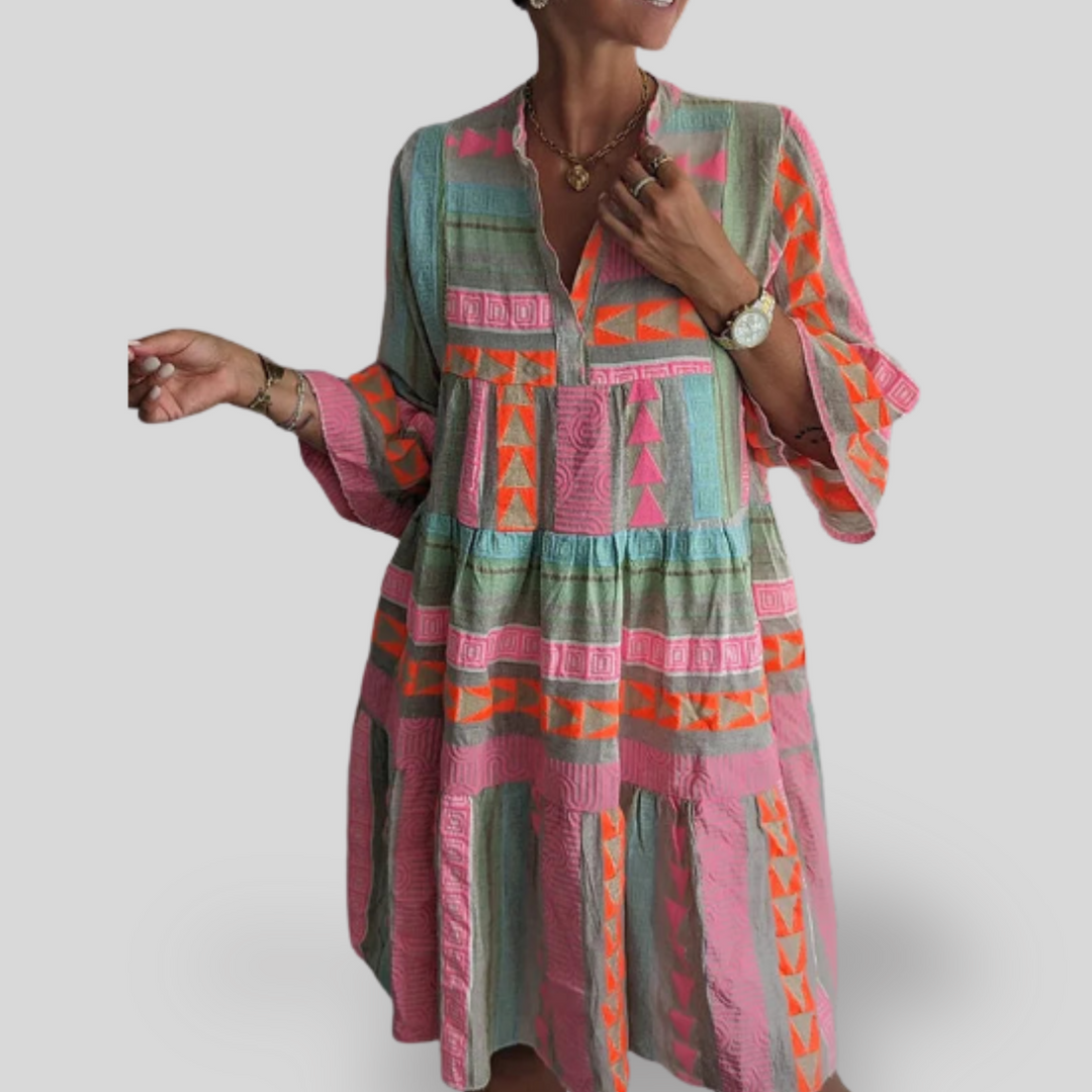 Solana | Pastel Boho Mini Dress