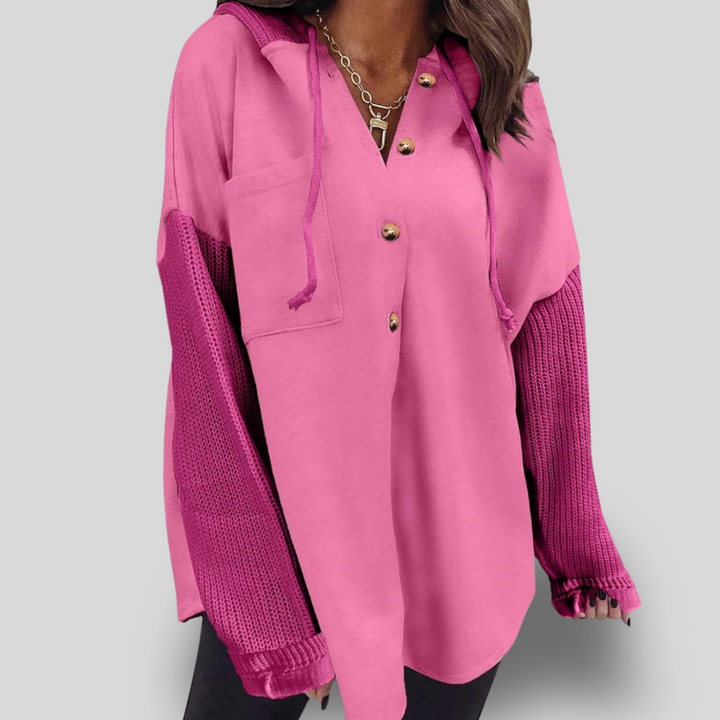 Gia | Button Hooded Sweatshirt