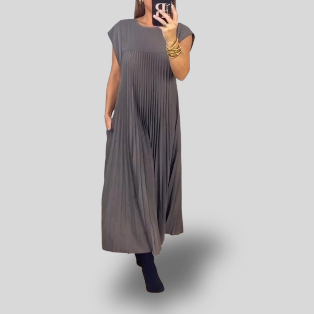 Elina | Pleated Midi Dress