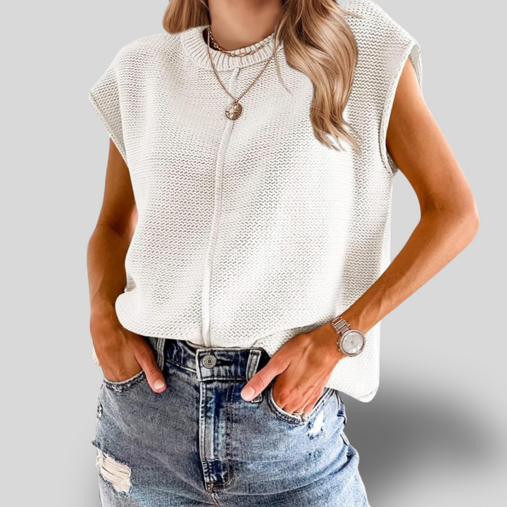 Chelle | Knit Cap‑Sleeve Top