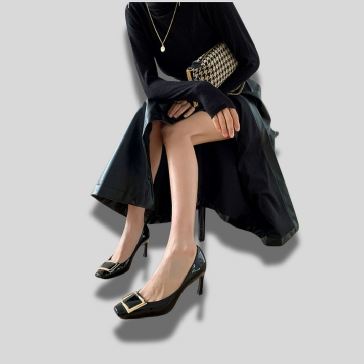 Narella | Elegant Mid-Heel Sandals with Square Toe
