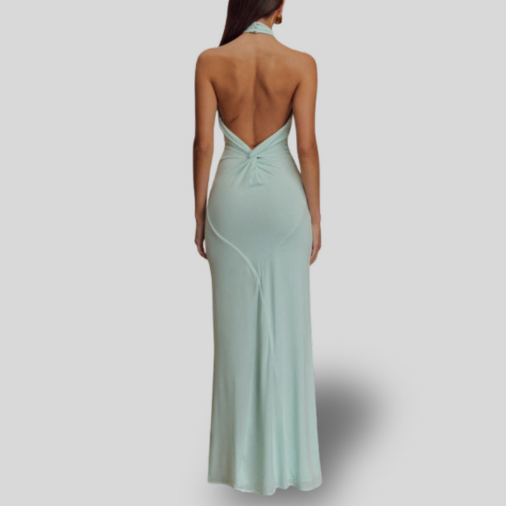 Noelle | Slinky Halter Maxi Dress