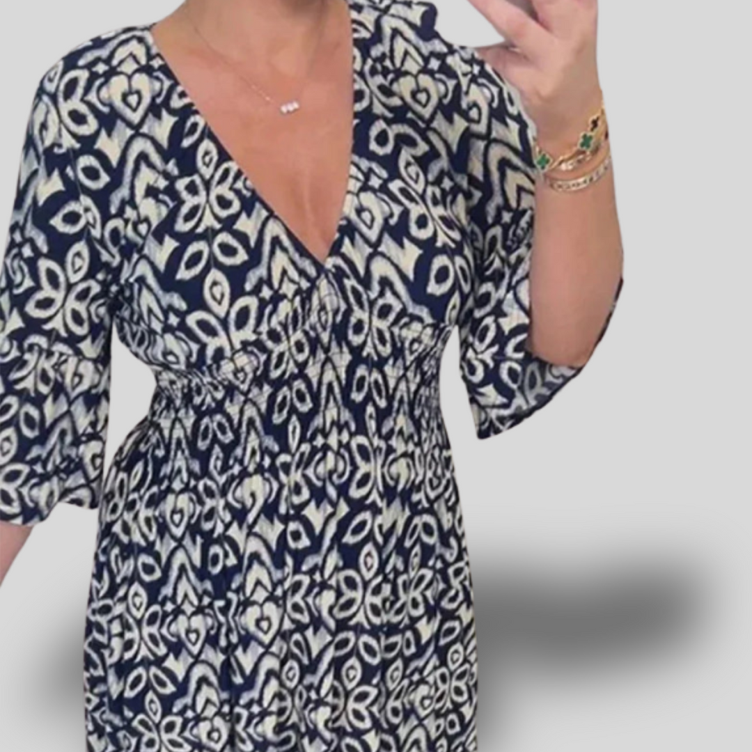 Angela | Floral Maxi Dress with V-neck