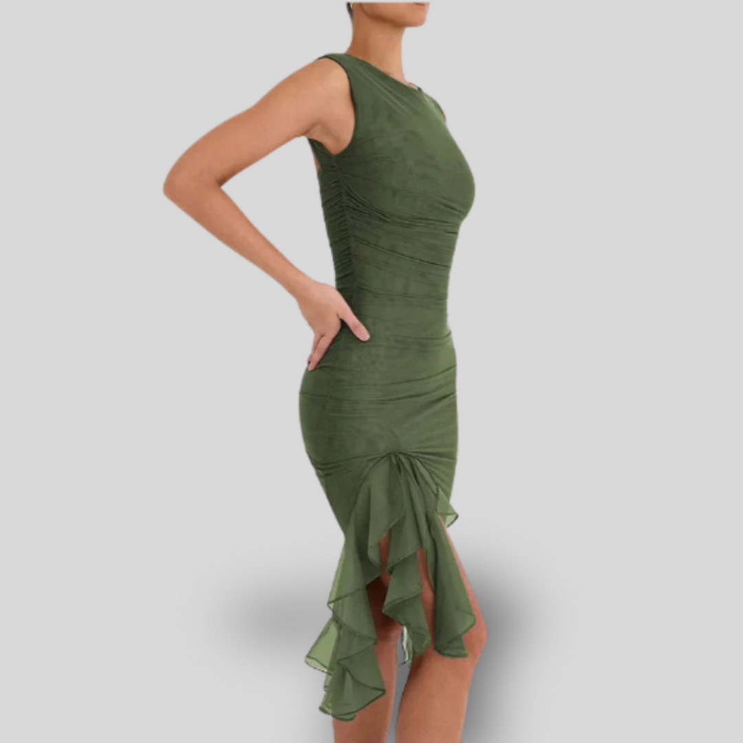 Charlotte | Midi Dress with Ruffles