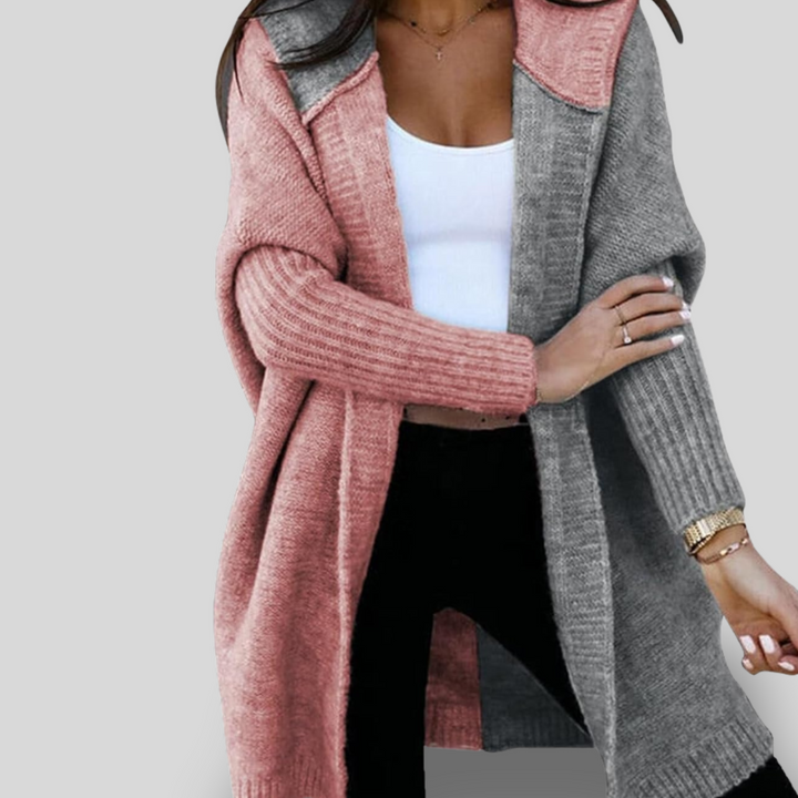 Aira | Color Block Hooded Cardigan