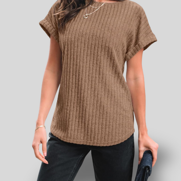 Alina | Short Sleeve Knit Tunic Top