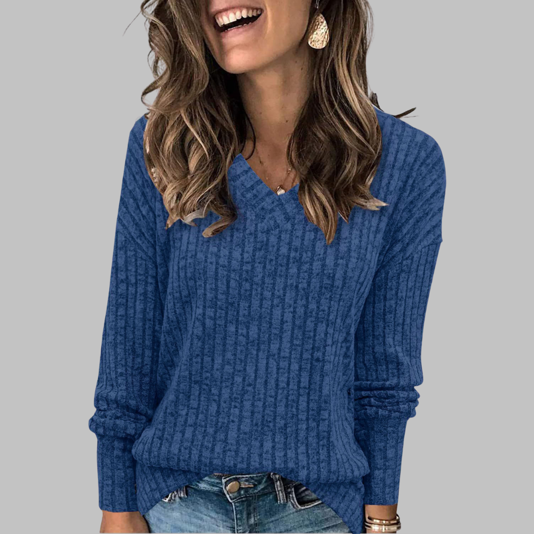 Celina | Relaxed Fit V-Neck Knit Sweater