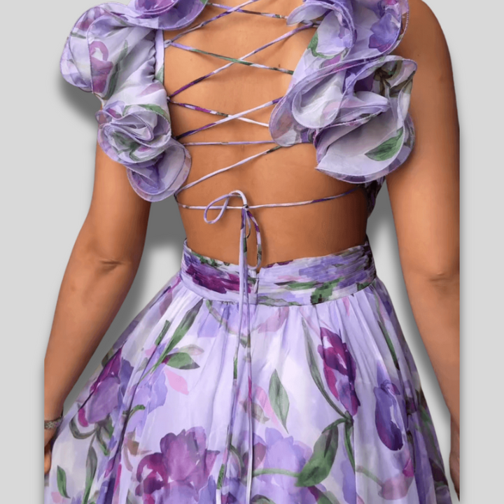 Paula | Backless Printed Maxi Dress