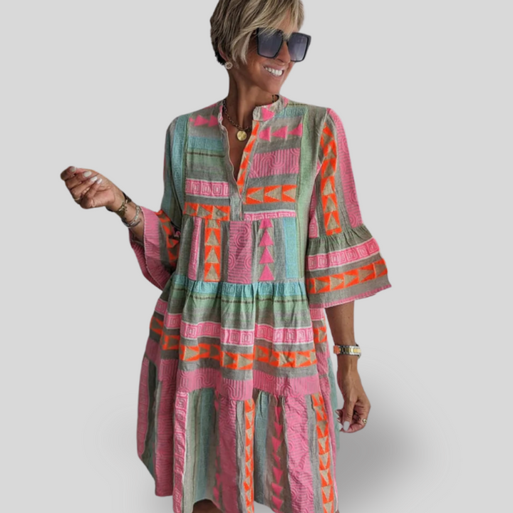 Solana | Pastel Boho Mini Dress