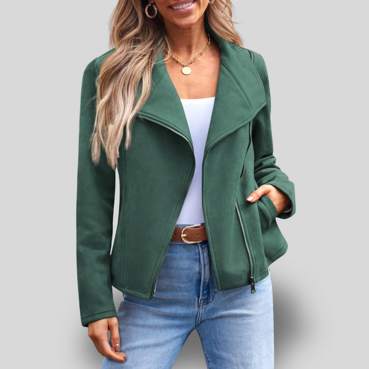 Jade | Cropped Faux Suede Jacket