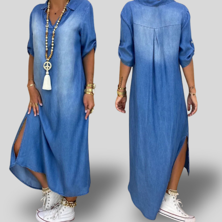 Kaia | Denim Maxi Dress