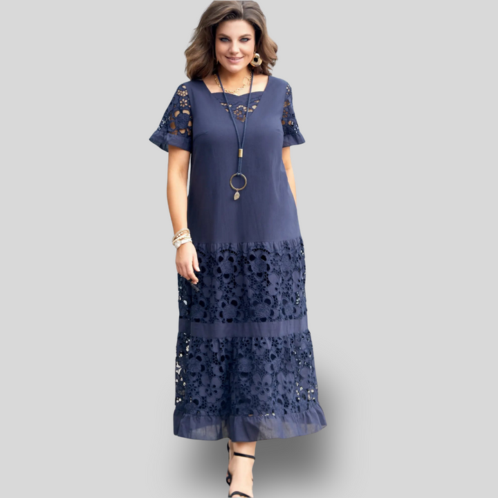 Vivienne | Lace Panel Midi Dress
