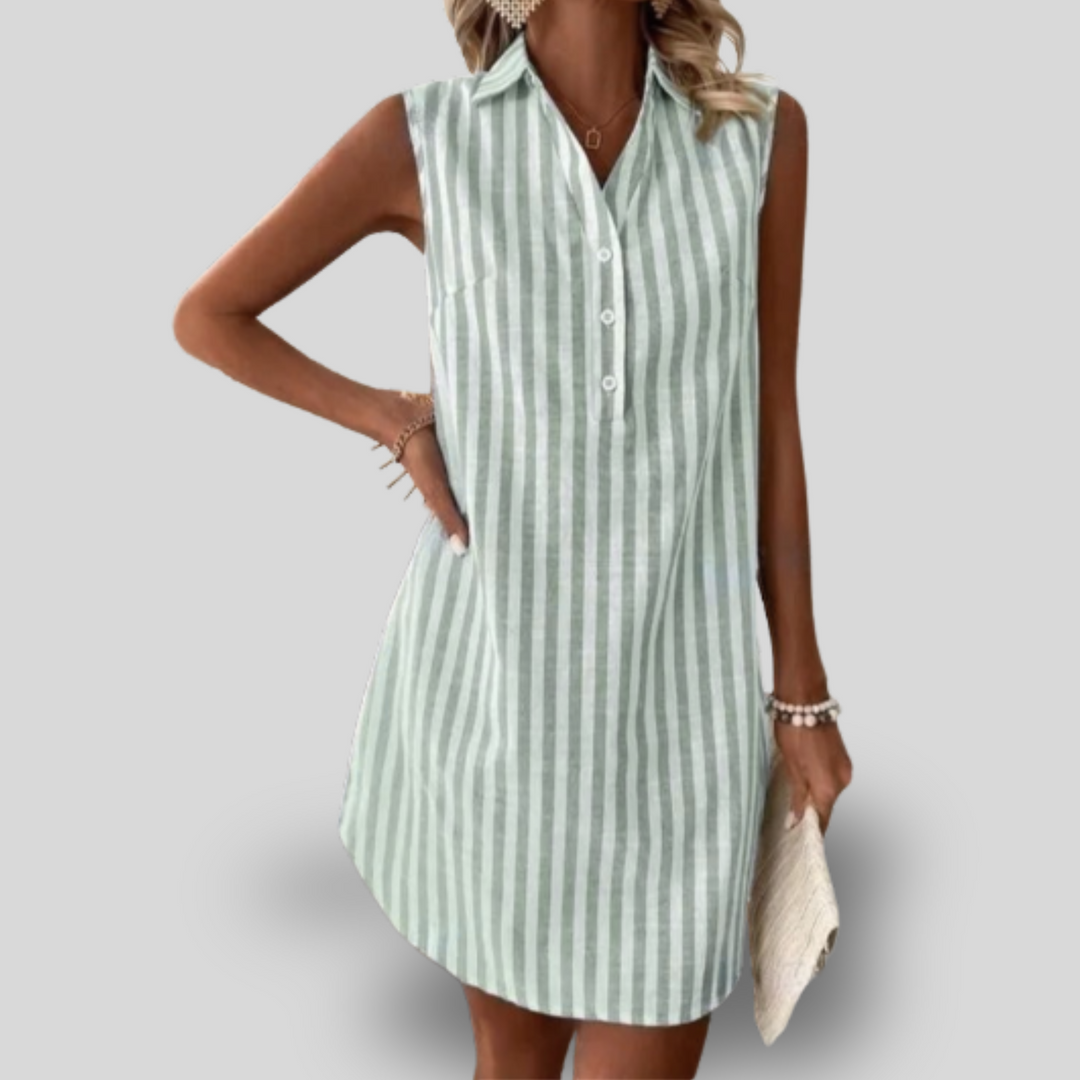 Laura | Elegant Striped Shirt Mini Dress