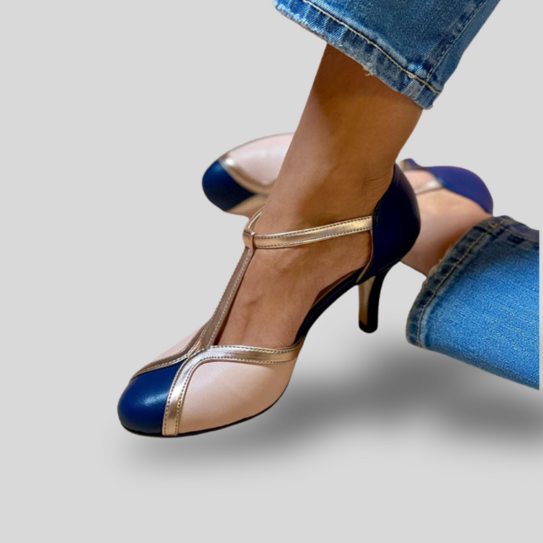 Alessia | Colorful & Comfortable T-strap Pumps with Round Toe