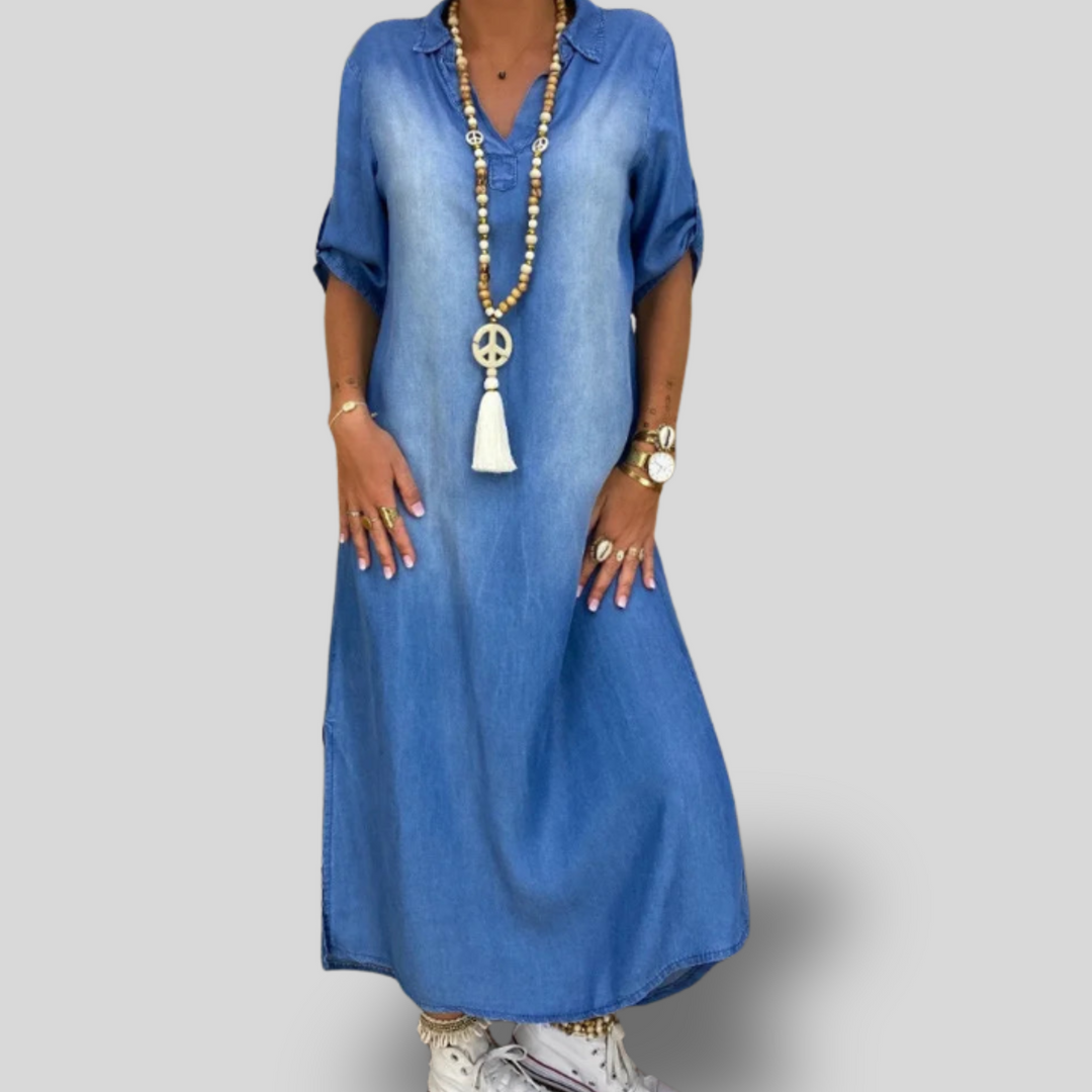 Kaia | Denim Maxi Dress