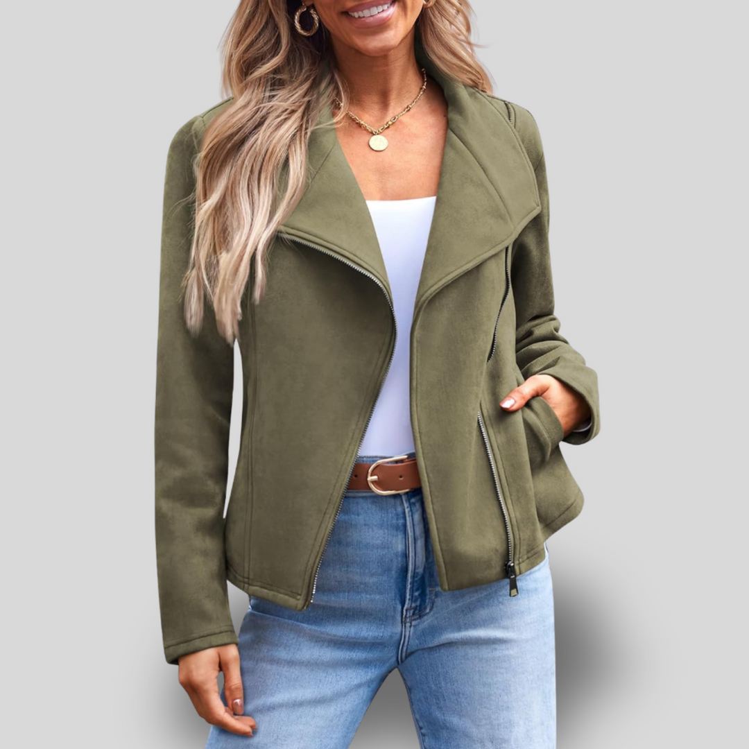 Jade | Cropped Faux Suede Jacket