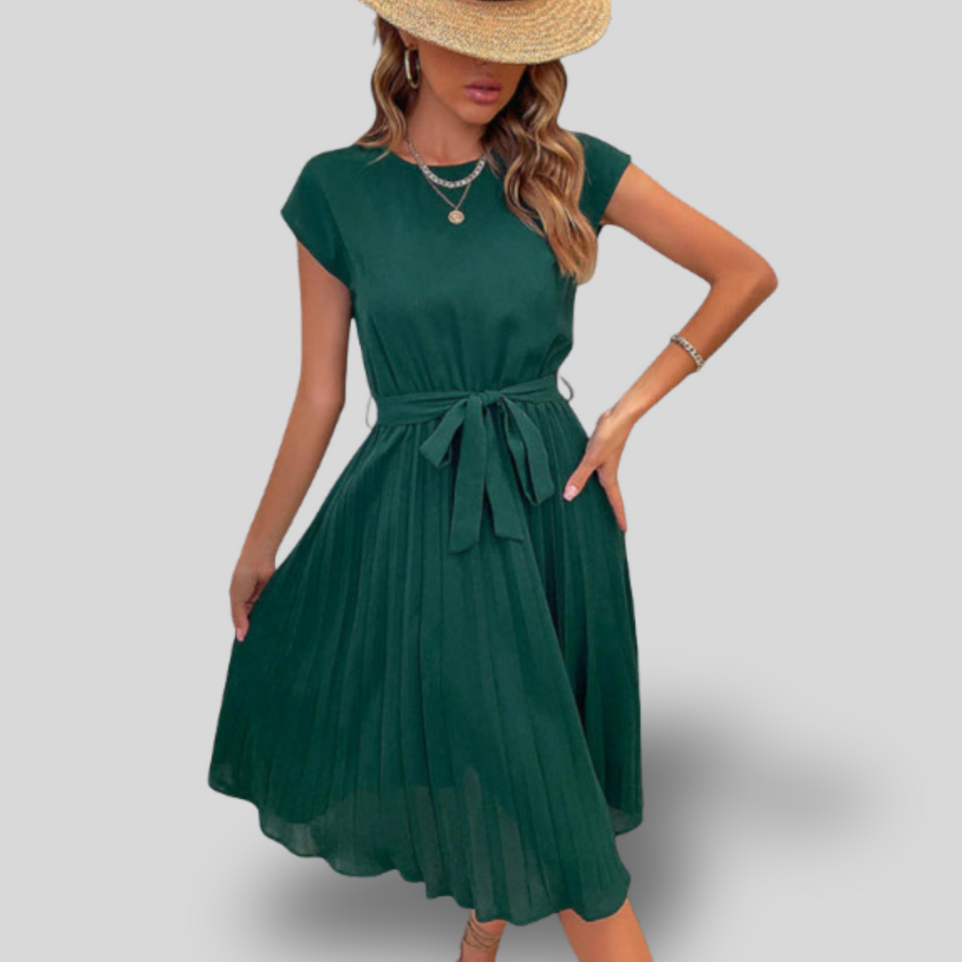 Claire | Casual Pleated Midi Dress