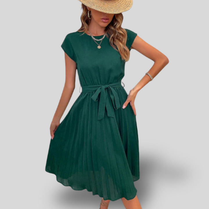Claire | Casual Pleated Midi Dress