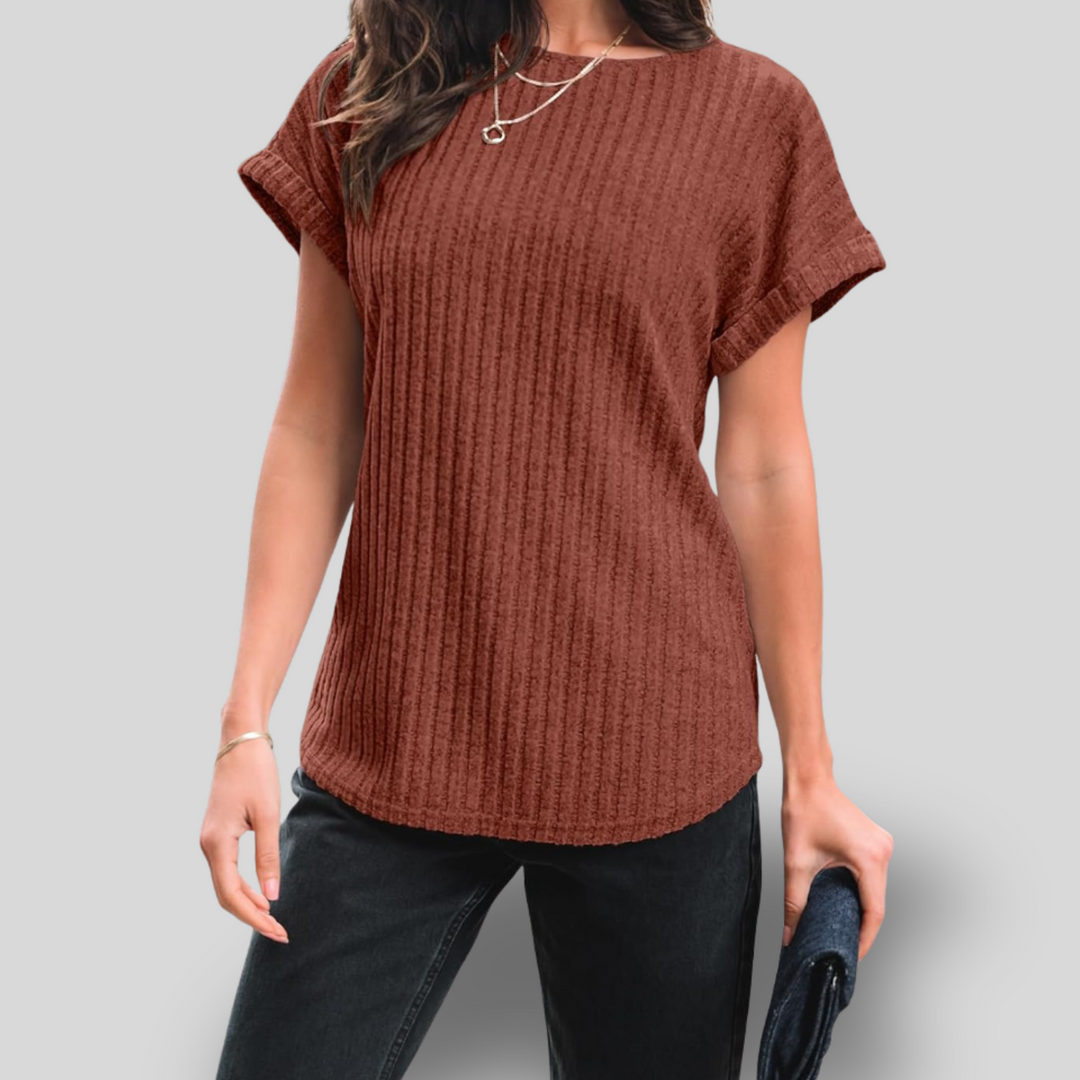 Alina | Short Sleeve Knit Tunic Top