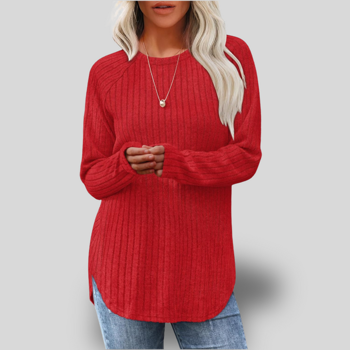 Zeny | Long Sleeve Colorblock Knit Top