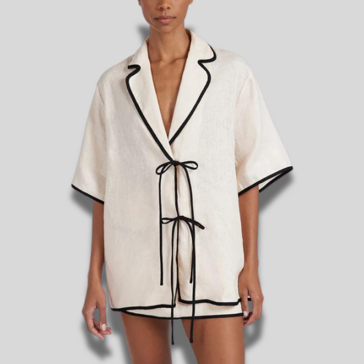 Alice | Noir Cream Skirt Set