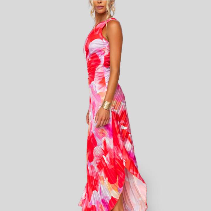 Kacie | Pleated Summer Maxi Dress