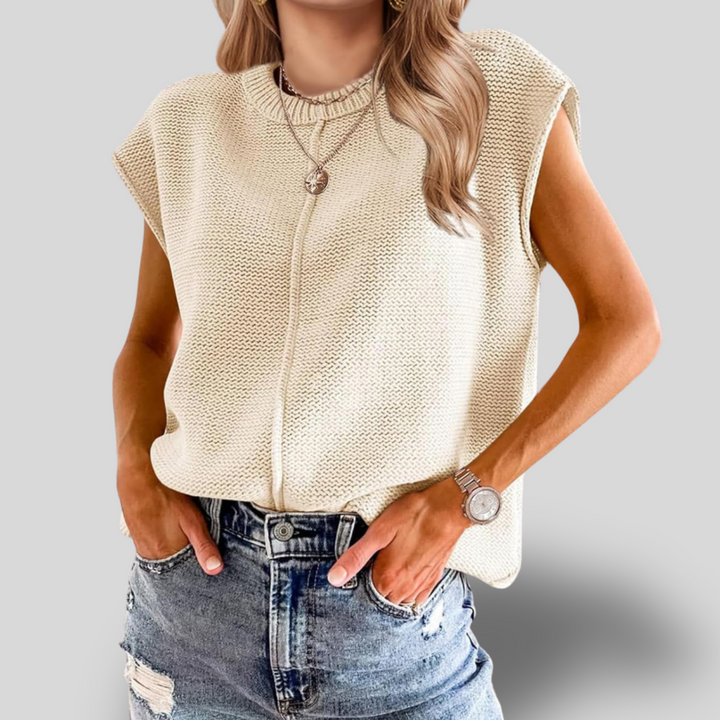 Chelle | Knit Cap‑Sleeve Top