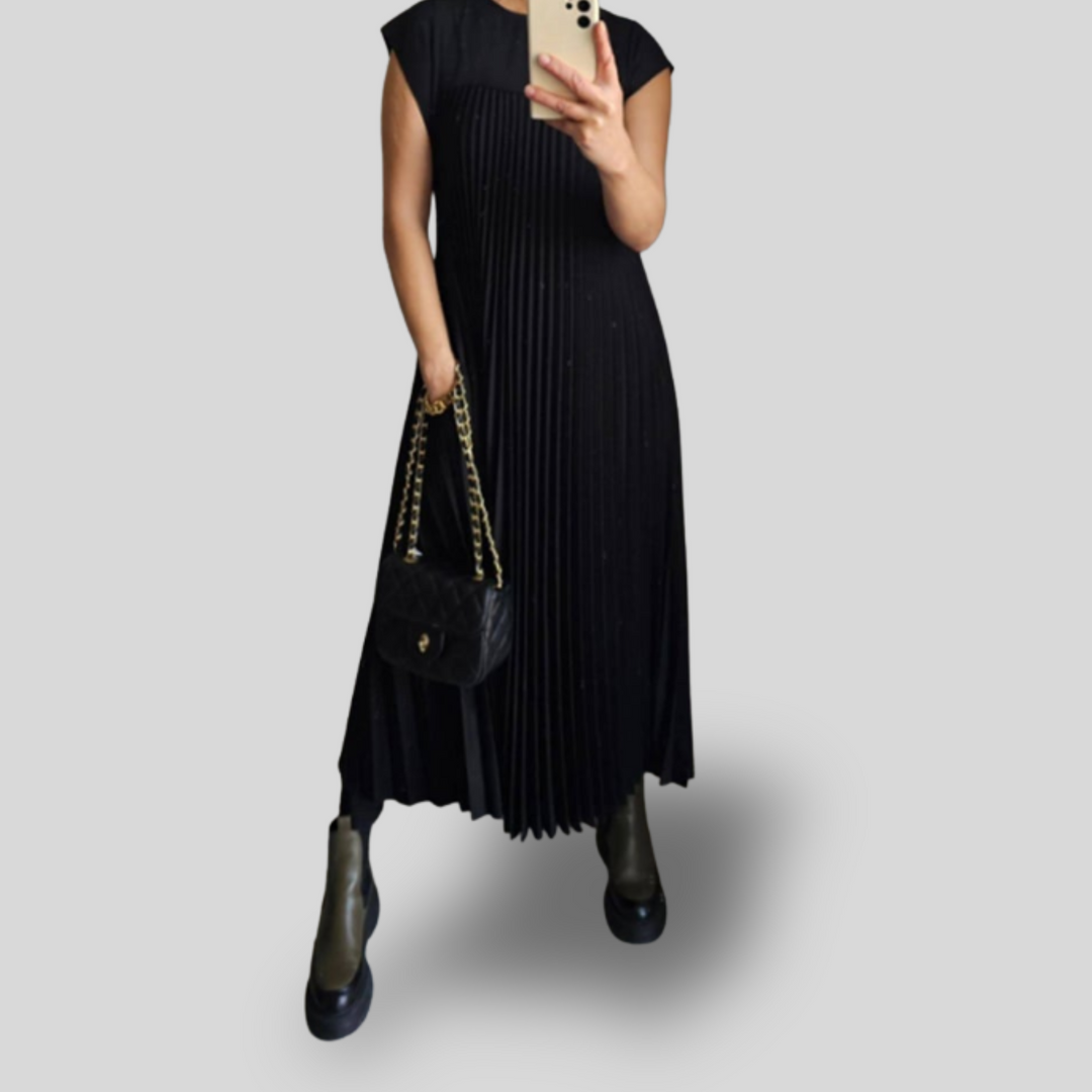 Elina | Pleated Midi Dress