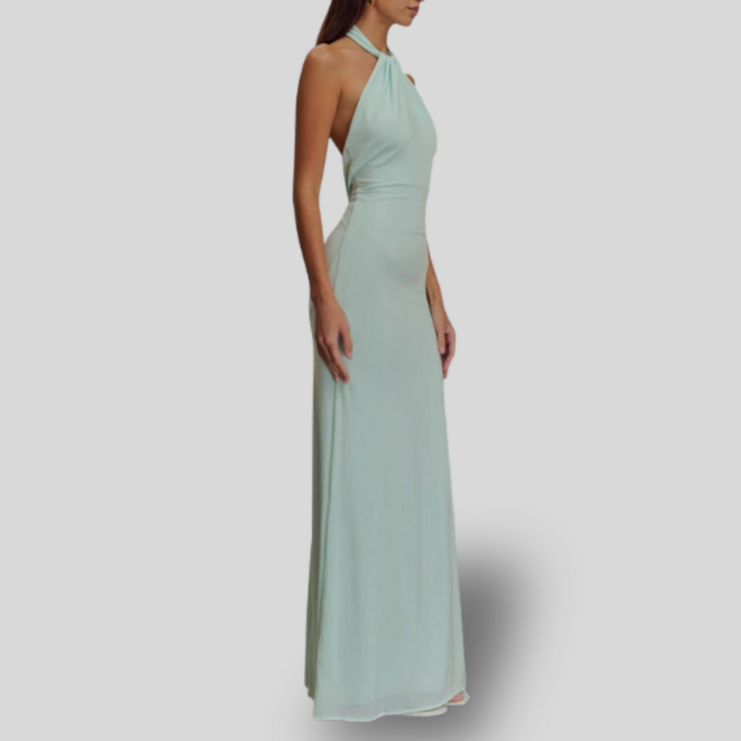 Noelle | Slinky Halter Maxi Dress