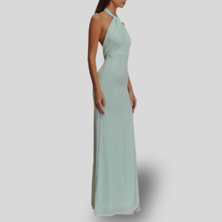 Noelle | Slinky Halter Maxi Dress