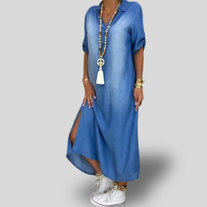 Kaia | Denim Maxi Dress