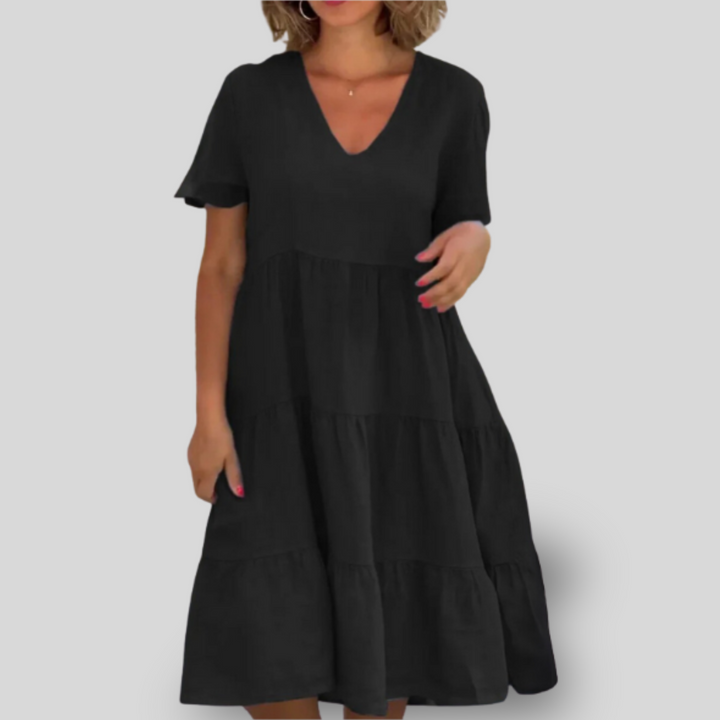 Lucia | Fluid Dress with V-Neck