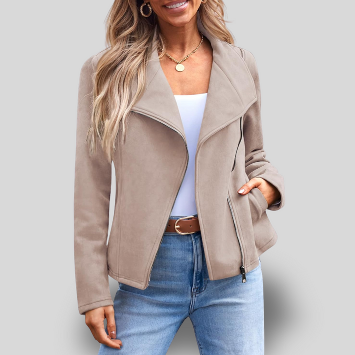 Jade | Cropped Faux Suede Jacket