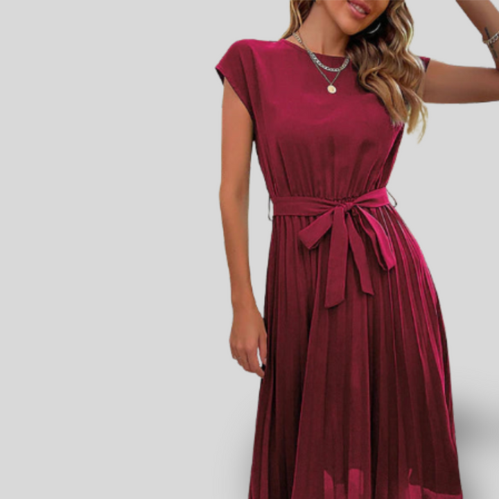 Claire | Casual Pleated Midi Dress