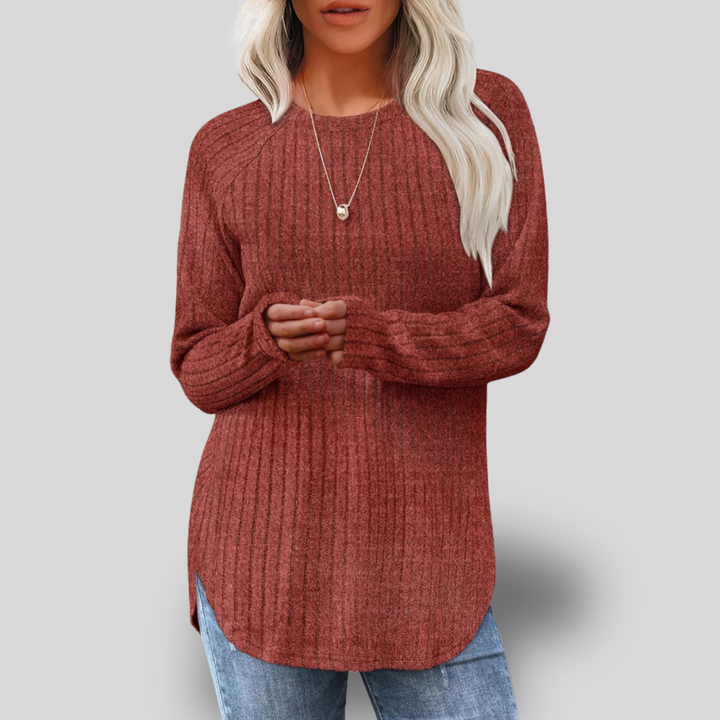 Zeny | Long Sleeve Colorblock Knit Top