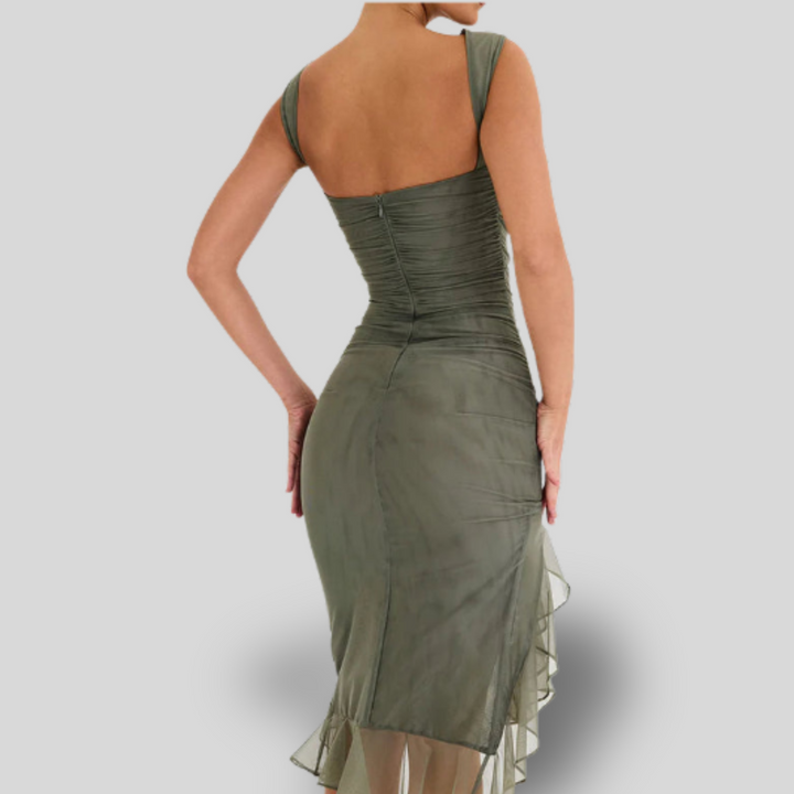 Charlotte | Midi Dress with Ruffles