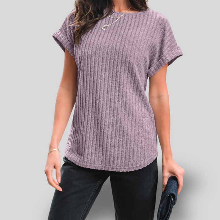 Alina | Short Sleeve Knit Tunic Top